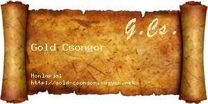 Gold Csongor névjegykártya